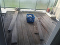 Houten terras in padouk, voor en na